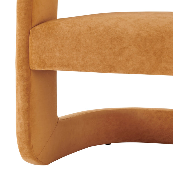 Althea Velvet Accent Arm Chair, Dainty Caramel