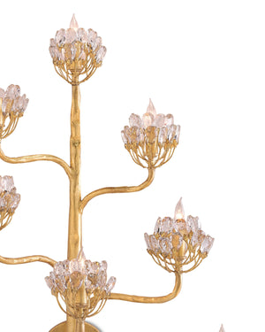 Agave Americana Gold Wall Sconce In Dark Contemporary Gold Leaf