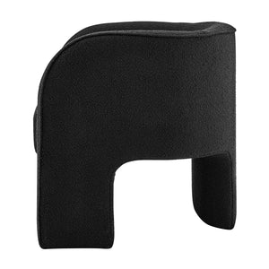 Matteo Fabric Accent Arm Chair In Boucle Black