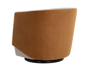 SARINA SWIVEL LOUNGE CHAIR - MEG TAUPE / MEG GOLD