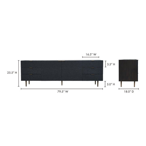 Breu Black Sideboard with Gold Accents