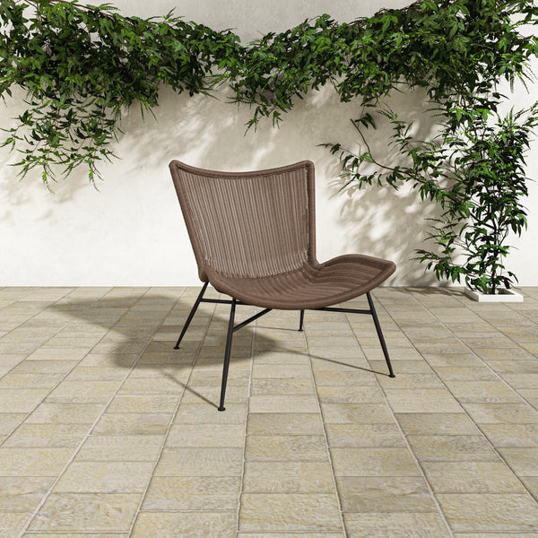 Paige Outdoor Accent Chair in Brown Wicker