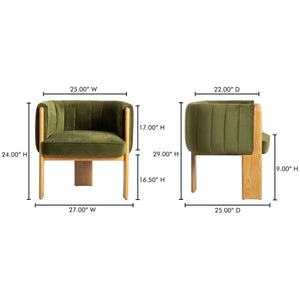 Moe's Sofi Accent Chair in Truly Olive