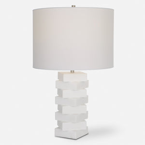 Ascent White Geometric Table Lamp