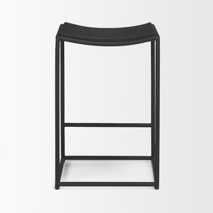 Taniel Textured Black Wood w/ Black Metal Counter Stool