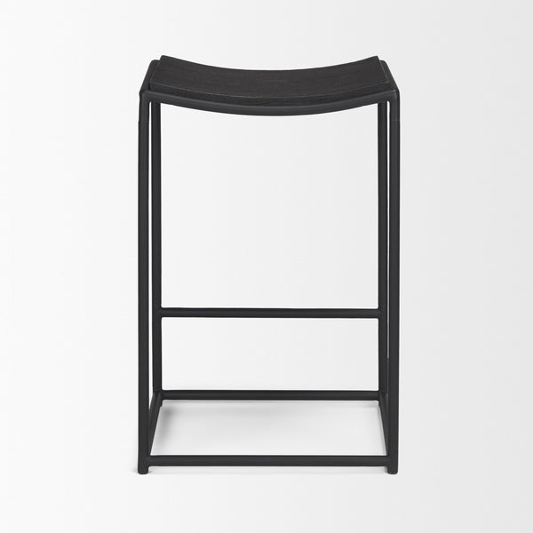 Taniel Textured Black Wood w/ Black Metal Counter Stool