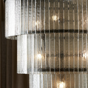 Meredith Large Chandelier in Clear Textured Glass