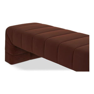 Moe's Verity Bench in Warm Brown Velvet
