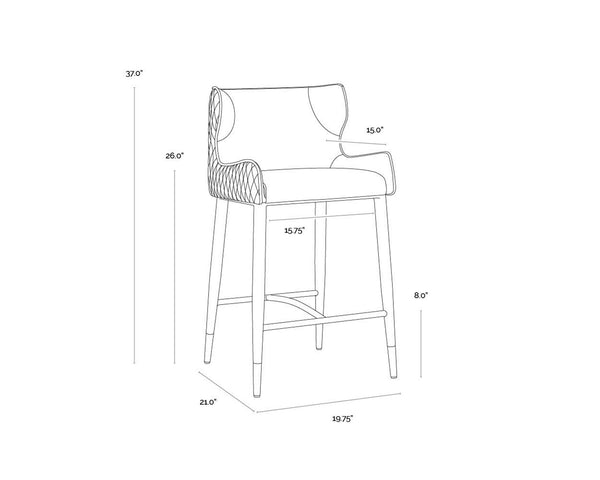 GIANNI COUNTER STOOL - DILLON STRATUS / DILLON BLACK