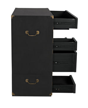 Charles Chest in Pale Mahogany with Brass Handles