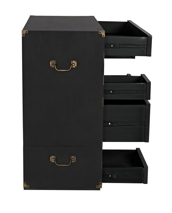 Charles Chest in Pale Mahogany with Brass Handles