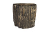 Cast Petrified Wood Stool In Brown & Grey