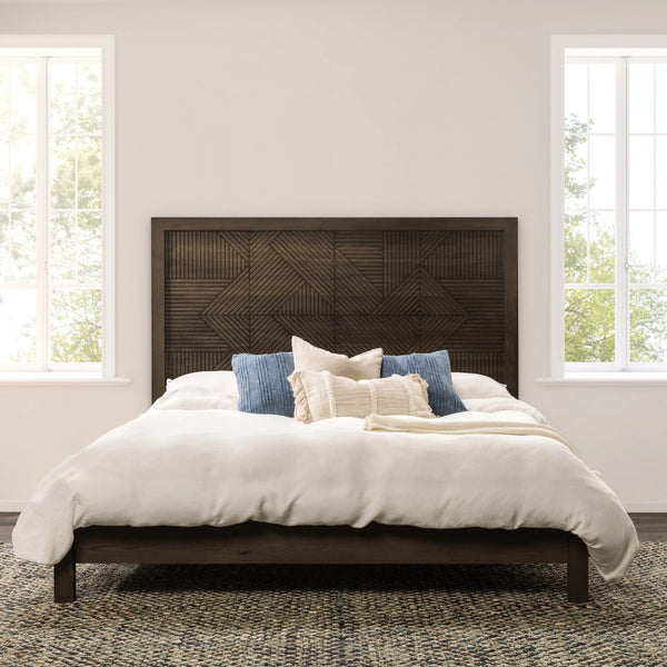 Santa Clara Solid Wood Bed - Toasted Brown, Queen