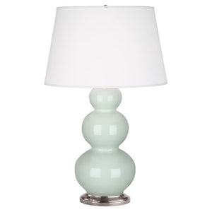 Celadon Triple Gourd Table Lamp