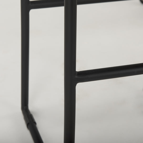 Givens 14.0L x 15.8W x 31.8H Natural Wood W/Black Metal Frame Bar Stool