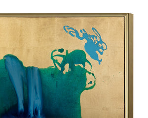Ink Spill - 60" X 40" - Gold Floater Frame