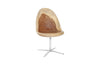 Smalloothed Swivel Chair, Chamcha Wood, Stainless Steel Base