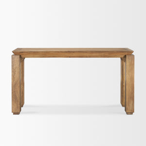 Sapphira Brown Wood Tapered Top Console Table