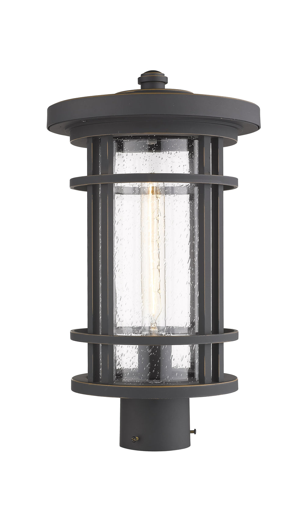 Jordan 1 Light Outdoor Post Mount Fixture in Oil Rubbed Bronze Finish