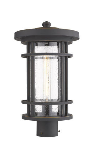 Jordan 1 Light Outdoor Post Mount Fixture in Oil Rubbed Bronze Finish