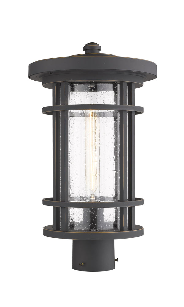 Jordan 1 Light Outdoor Post Mount Fixture in Oil Rubbed Bronze Finish