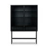 Hayward Cabinet In Black Oak-Black Aluminum-Black Iron