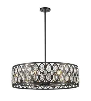 Dealey 8 Light Chandelier in Matte Black Finish