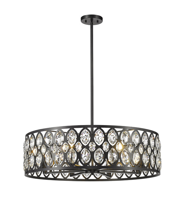 Dealey 8 Light Chandelier in Matte Black Finish