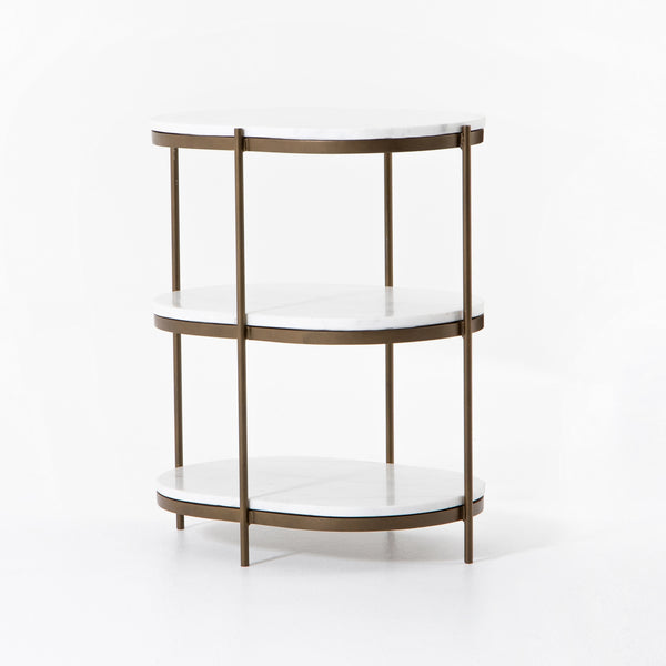 Felix Oval Nightstand in Antique Brass