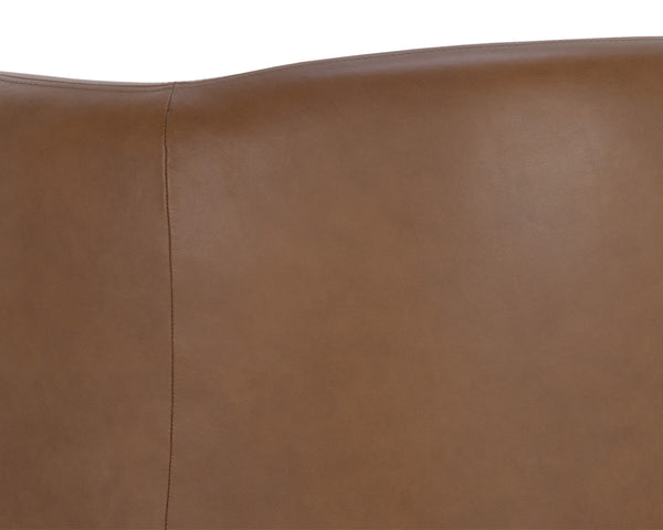 TRINE LOUNGE CHAIR - RUSTIC OAK - VINTAGE CAMEL LEATHER