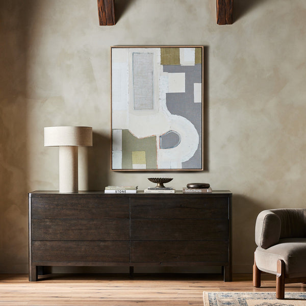 Noeline 6 Drawer Dresser In Smoked Black Oak Veneer