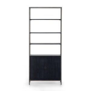 Trey Modular Wide Bookcase In Black Wash
