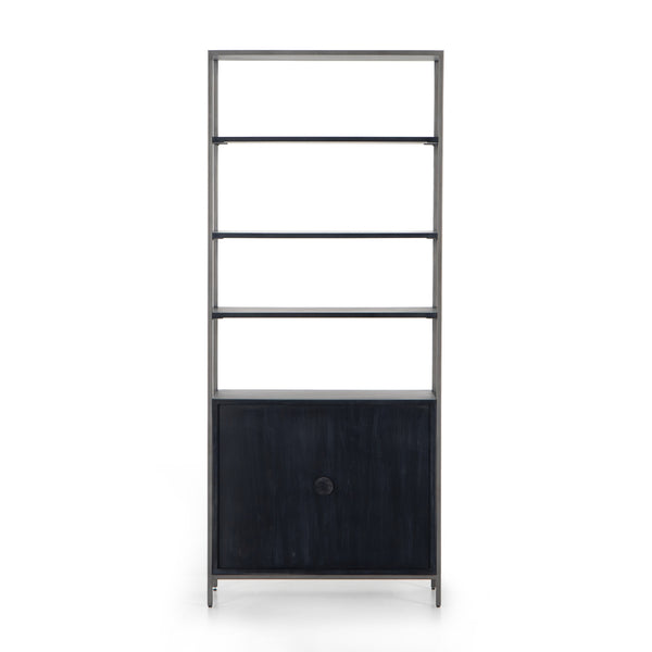 Trey Modular Wide Bookcase In Black Wash