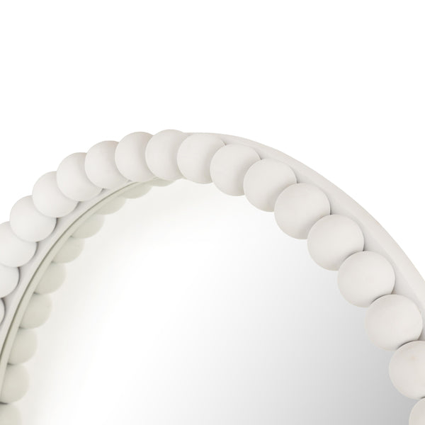 Baria White Wooden Mirror