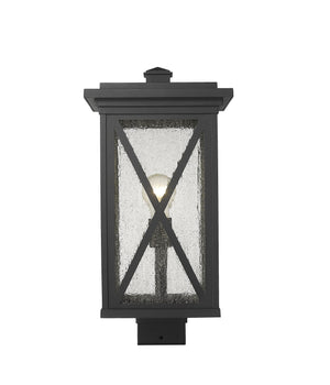 Brookside 1 Light Outdoor Post Mount Fixture in Black Finish