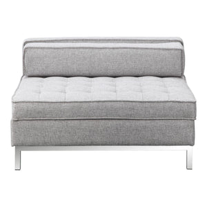 Covella Grey Storage Ottoman with Tufted Cushions