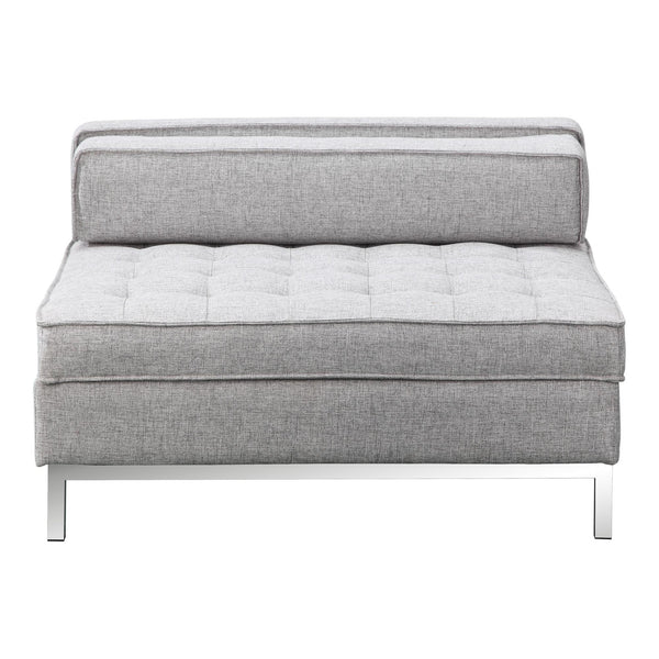 Covella Grey Storage Ottoman with Tufted Cushions
