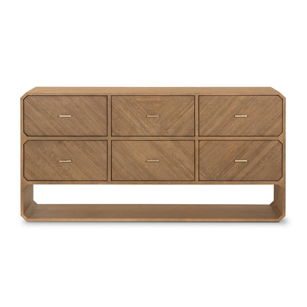 Caspian 6 Drawer Dresser In Nat Ash Veneer