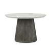 Caspia Outdoor Round Dining Table - Snowdrift White/Black