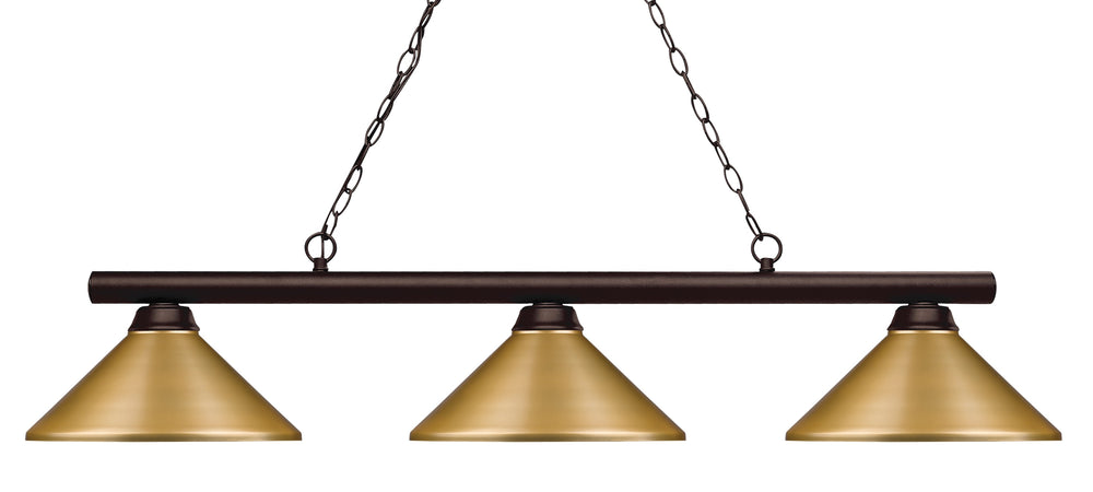 Shooter 3 Light Billiard Light in Bronze Finish