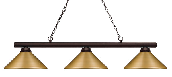 Shooter 3 Light Billiard Light in Bronze Finish