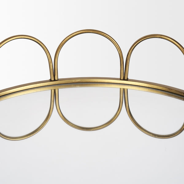 Lenore Round Metal/Mirror Tray Gold (Set of 2)