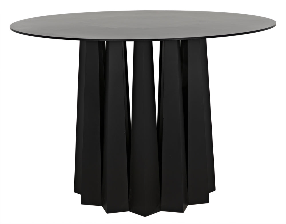 Column Dining Table, Black Steel