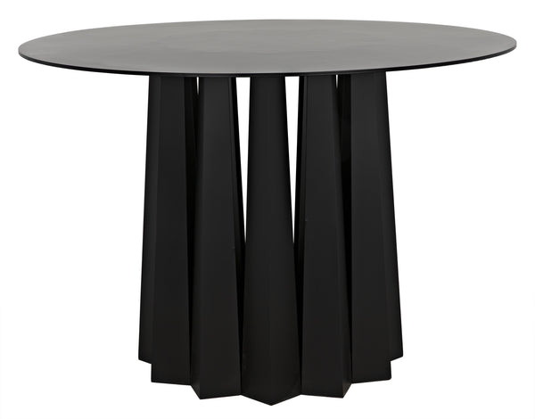 Column Dining Table, Black Steel