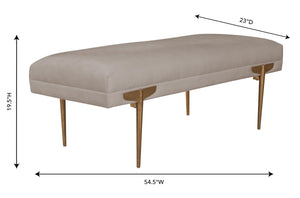 Brno White Waived Velvet Bench