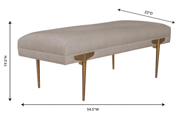 Brno White Waived Velvet Bench