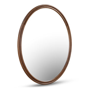 Alcott Oval Mirror in Walnut Finish