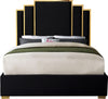 Geoffrey King Bed In Black Velvet