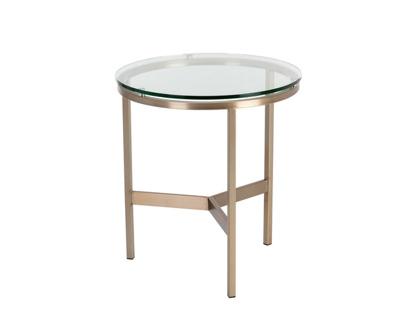 FLATO END TABLE - ANTIQUE BRASS