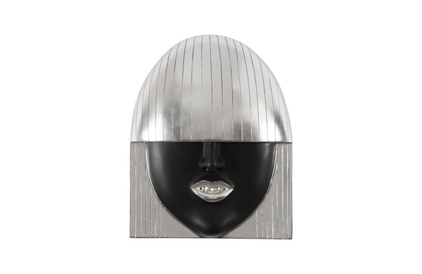 Fashion Faces Wall Art, Large, Smallile, Black And Silver Leaf